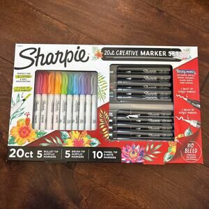 Sharpie Creative Marker Set 20 Count Gift Set Colorful Acrylic‎ Highlighting NEW